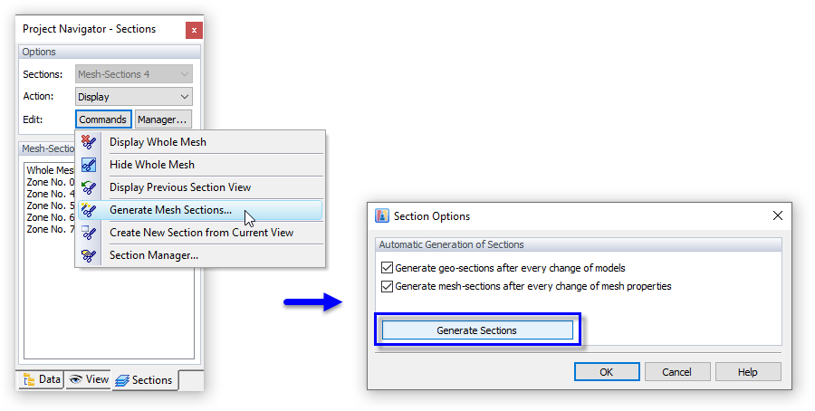 Generating Sections from Zones